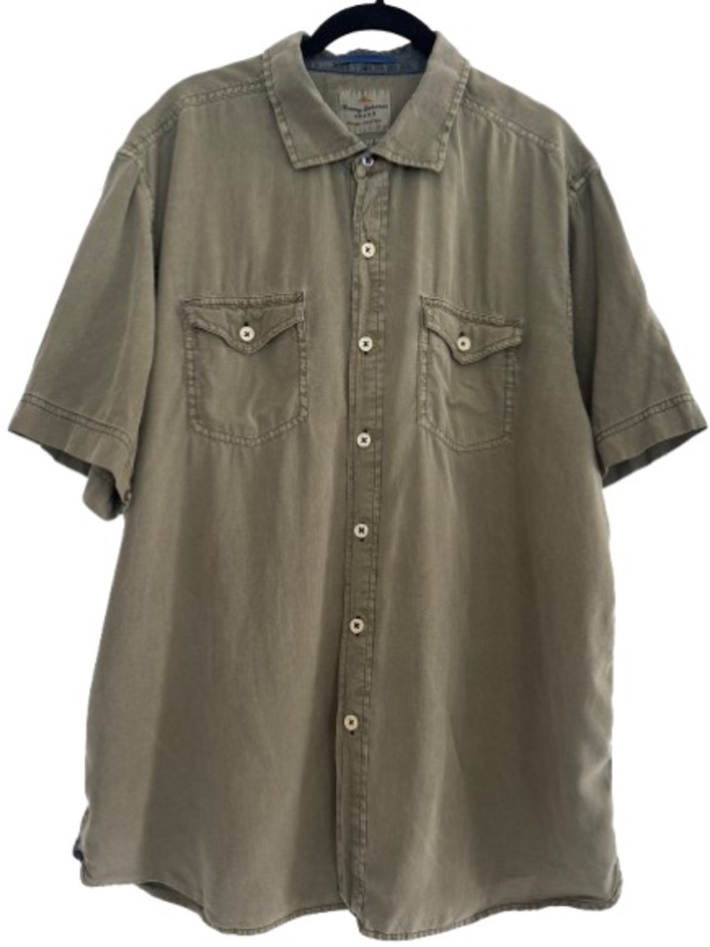 Tommy Bahama Jeans Island Modern Fit Tencel Lyocell Button Down Shirt Green